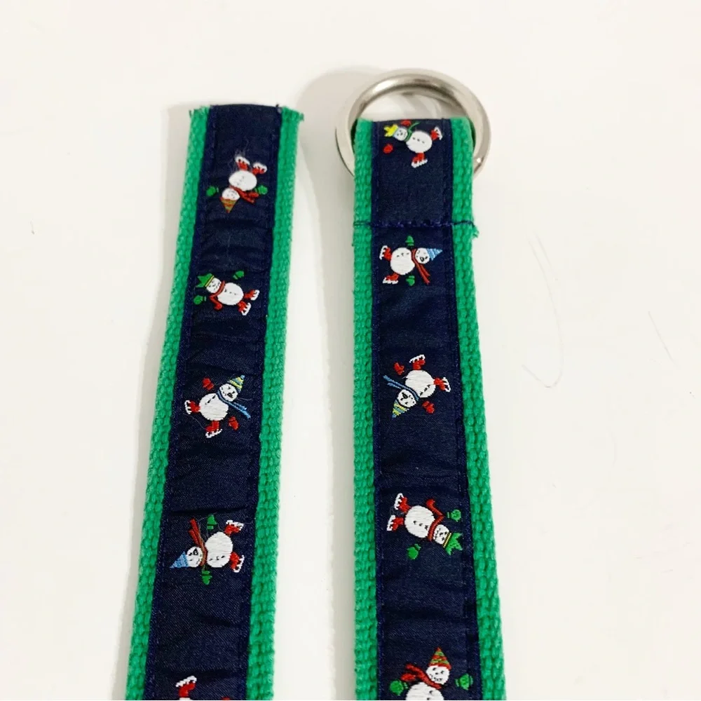 It’s a Cinch Whimsical Snowman Ribbon Webbed Belt w Silver Toned D Ring Closure
